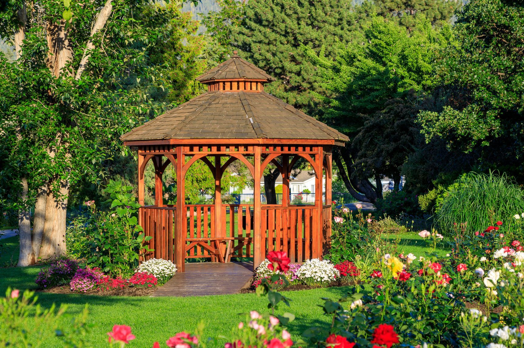 Cedar Gazebo Rose Garden Park Penticton British Columbia