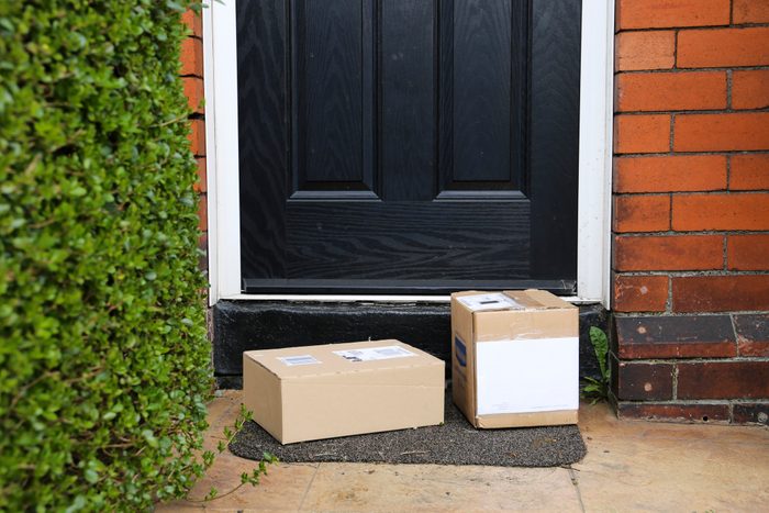 Selection of parcels in cardboard boxes