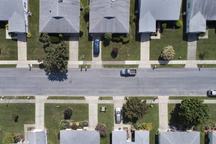 Aerial view of Rows of houses