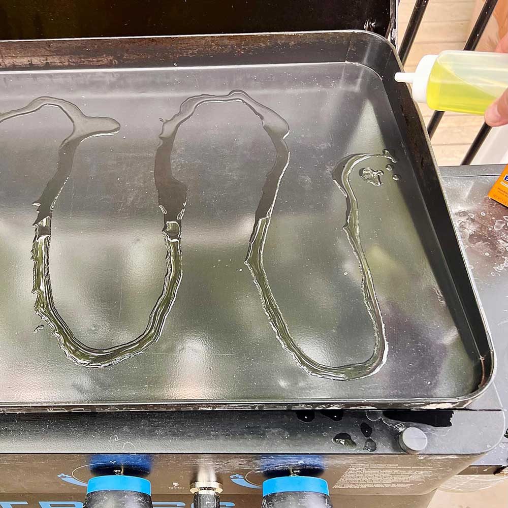 oil on griddle