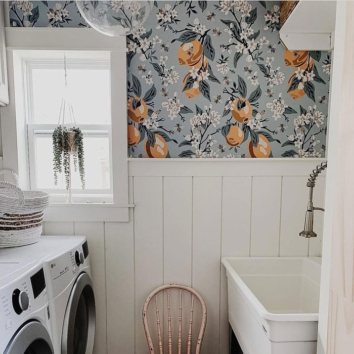 Chic Wallpaper on Bathroom Wall
