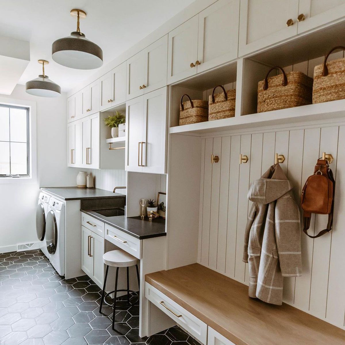 Mudroom, Laundry And Workspace