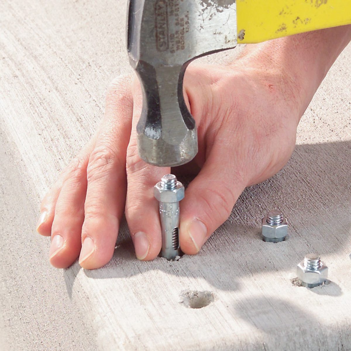 How To Install An Outdoor Stair Railing On Concrete Steps Set The Anchors