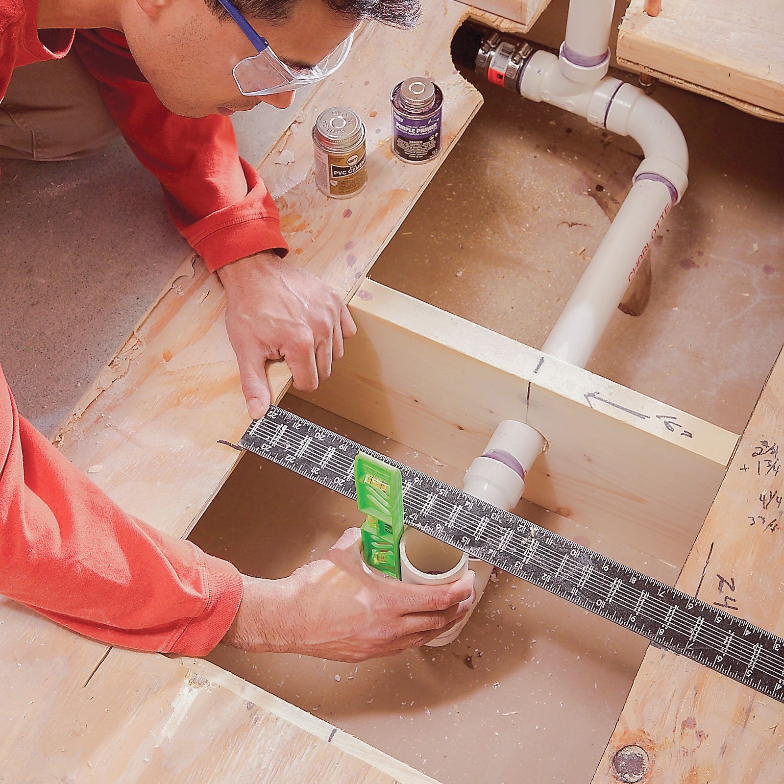 Run the new drain pipe
