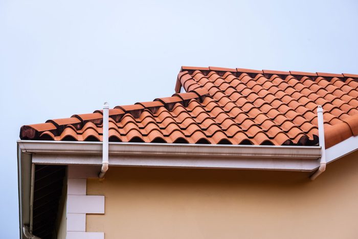 Roof Terracotta Clay Tiles House Red Tiled Rooftop And Guttering