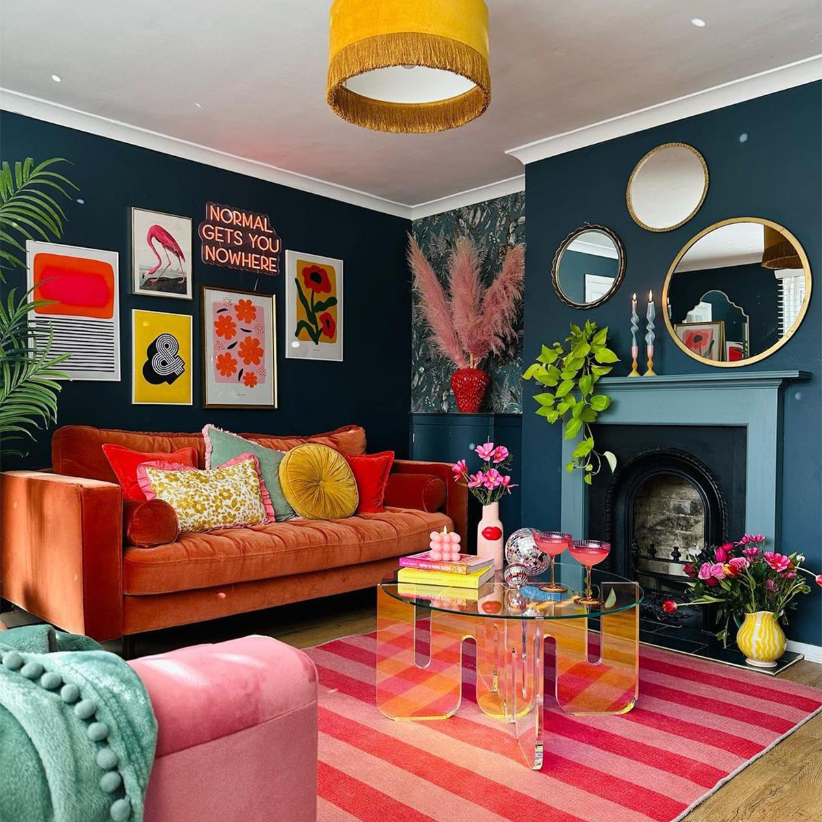 What Is Dopamine Décor And Should You Use It In Your Home Dopamine Decor Living Room Courtesy @the Shoestring Home Instagram