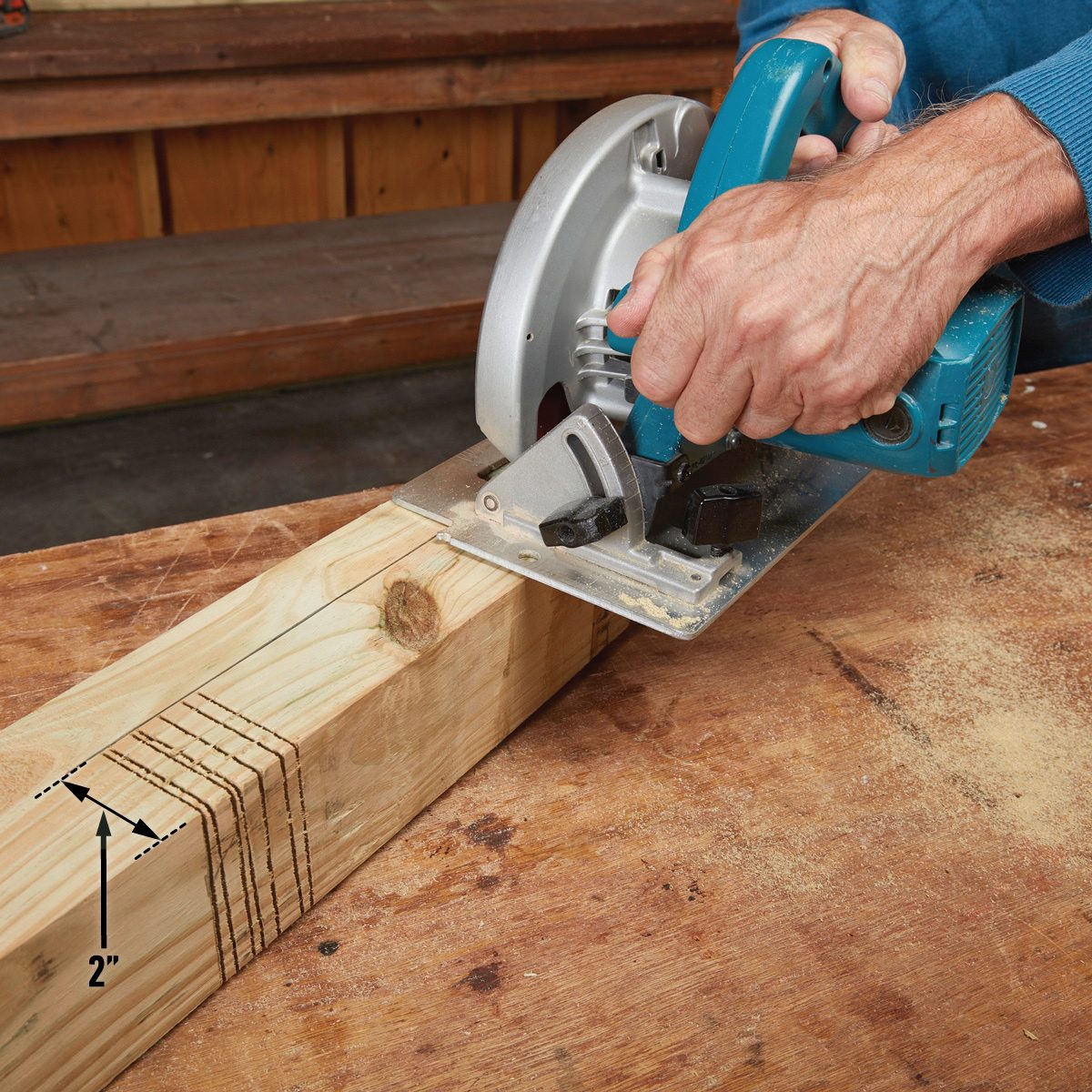 How To Build A Diy Raised Patio Planter With Legs cut the upper leg notches