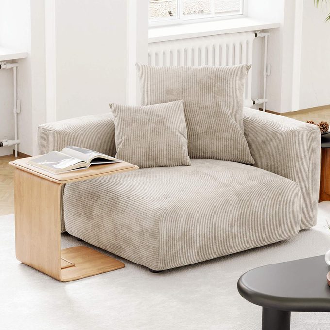 Magic Home Oversized Deep Seat Square Arm Corduroy Accent Square Corner Modular Sofa Ecomm Via Homedepot.com