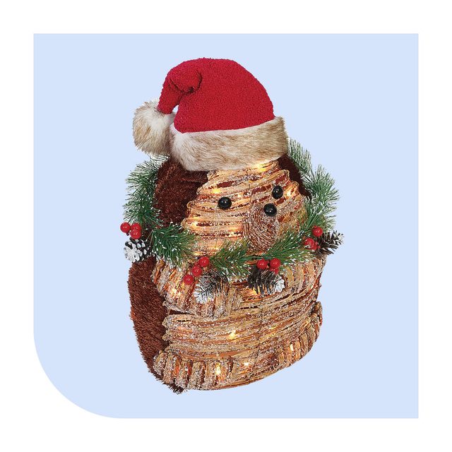 Decorating With Woodland Animals For Christmas You Need These Cuties Asap Lighted Rattan Hedgehog Decoration