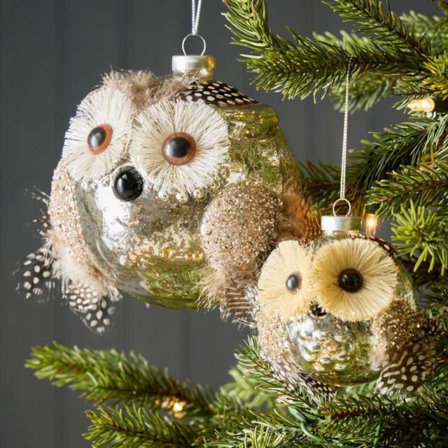 Decorating With Woodland Animals For Christmas You Need These Cuties Asap Owl Glass Ball Ornament