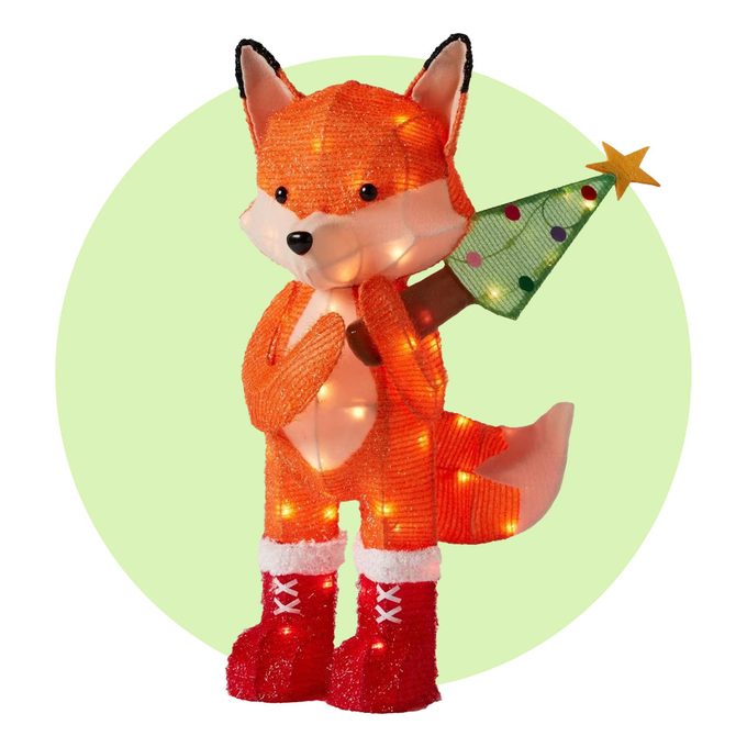 Decorating With Woodland Animals For Christmas You Need These Cuties Asap Tinsel Fox With Christmas Tree