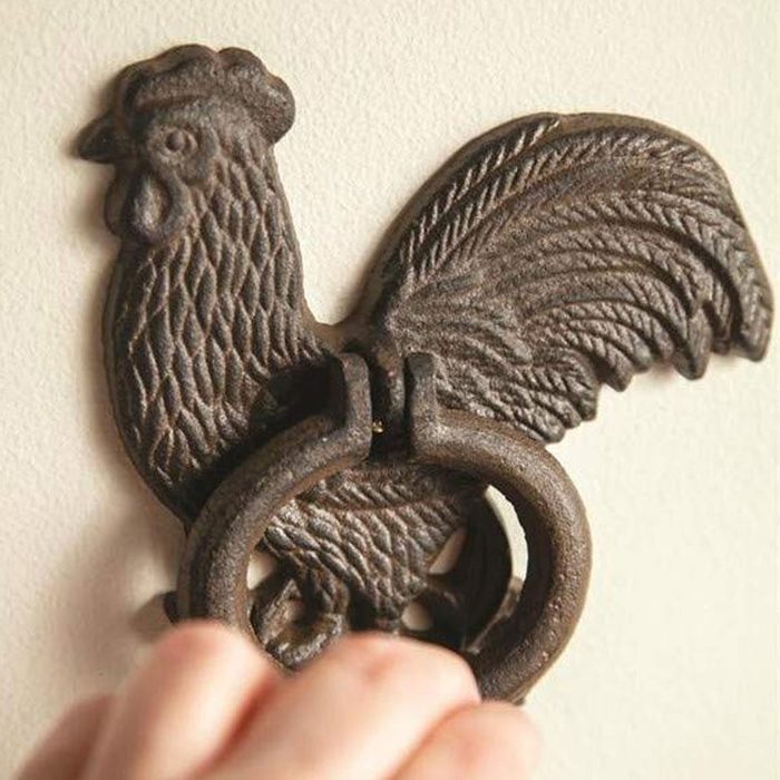 Manual Iron Rooster Door Knocker