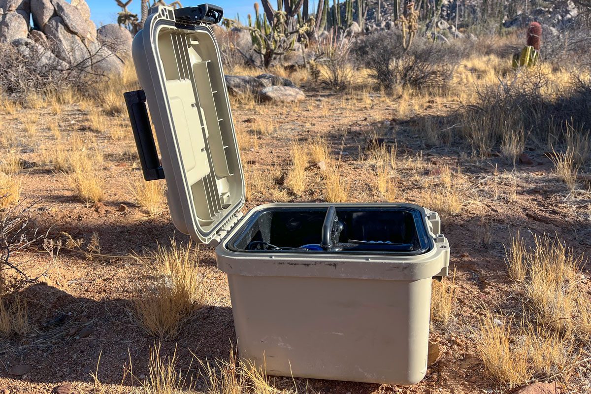 Camping Storage Box with lid open