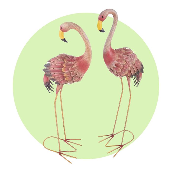 Metal Flamingo Garden Statues